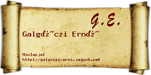 Galgóczi Ernő névjegykártya
